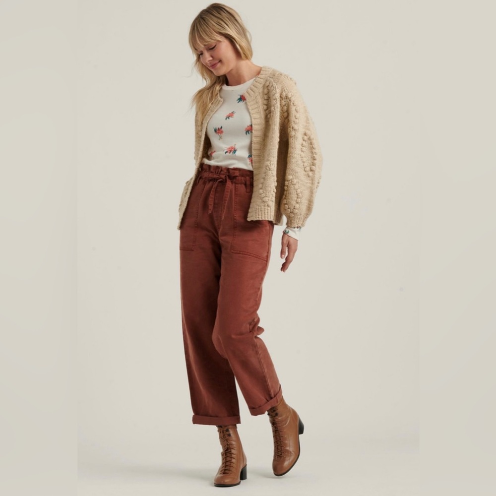 Lucky Brand Bobble Diamond Cardigan Sweater in a Nude Color Size XS